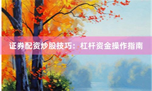 证券配资炒股技巧：杠杆资金操作指南